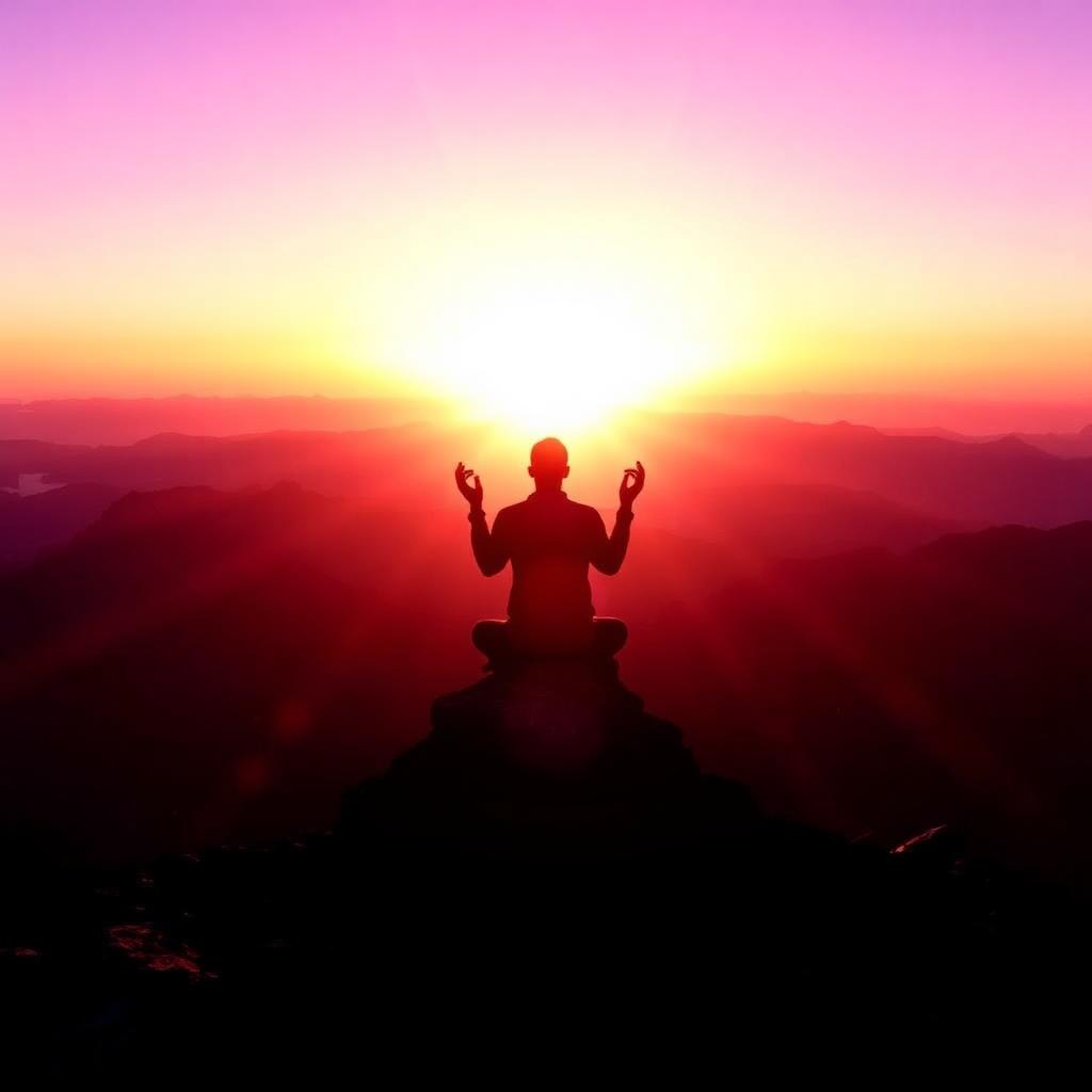 Sunrise mountain meditation practice